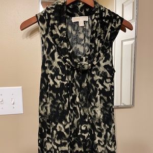 Michael Kors cowl neck sleeveless animal print top, Size S